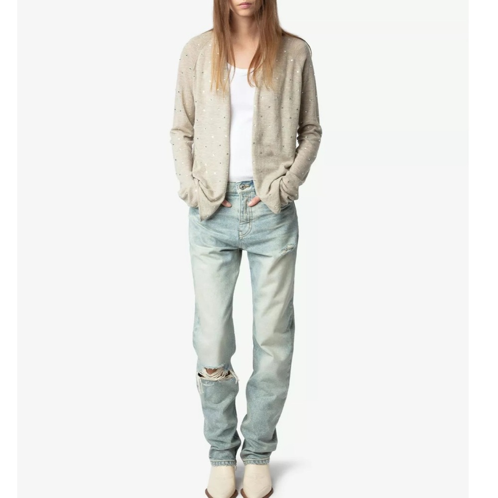 Zadig And Voltaire Daffy Cashmere Cardigan Size S Women Rhinestone Embellishment